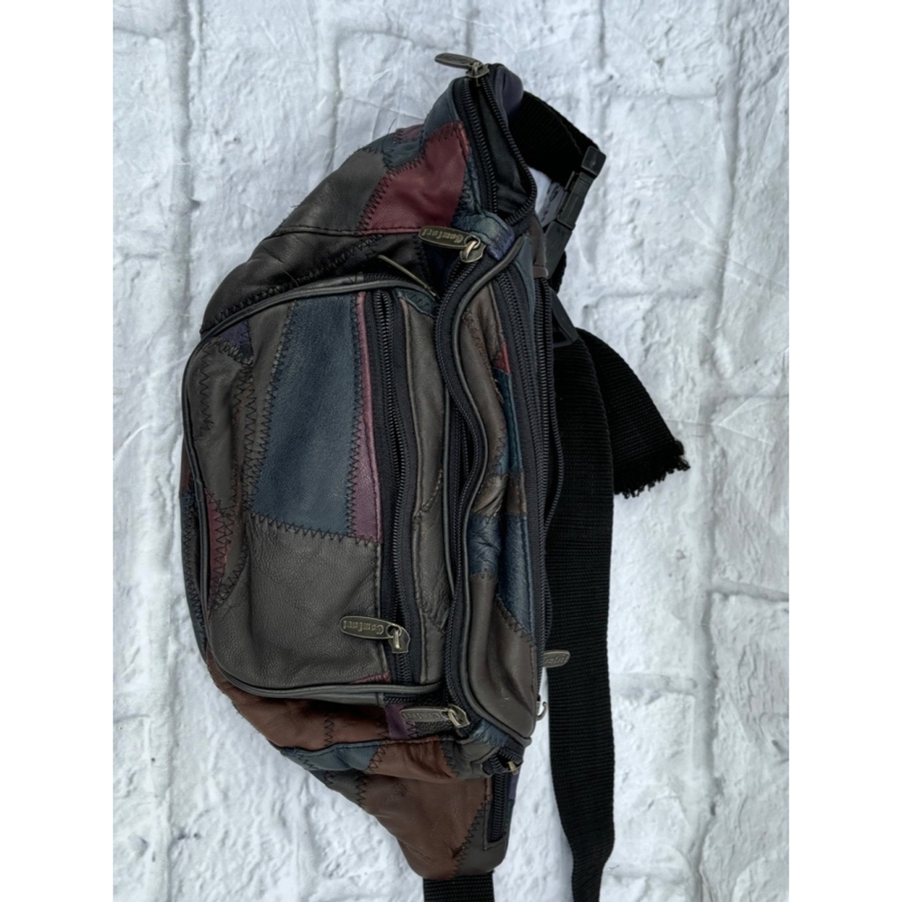 Retro Leather Patchwork Fanny Pack - image 6